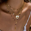Stacked Retro White Diamond Devil's Eye Pendant Necklace Jewelry For Women