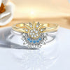 Stacked Ring Copper Light Luxury Geometric Star Pattern Set With Diamonds Women's