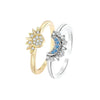 Stacked Ring Copper Light Luxury Geometric Star Pattern Set With Diamonds Women's