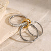 Stacked Ring Stainless Steel Geometric Electroplated Women's Jewelry