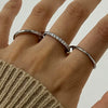 Stacked Ring Stainless Steel Geometric Electroplated Women's Jewelry