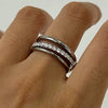 Stacked Ring Stainless Steel Geometric Electroplated Women's Jewelry