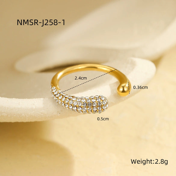 Stacked Ring Stainless Steel Geometric Light Luxury Style Gold Plated Women's
