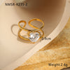 Stacked Ring Stainless Steel Geometric Light Luxury Style Gold Plated Women's