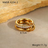 Stacked Ring Stainless Steel Geometric Light Luxury Style Gold Plated Women's