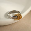 Stacked Ring Stainless Steel Geometric Light Luxury Style Gold Plated Women's