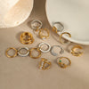 Stacked Ring Stainless Steel Geometric Light Luxury Style Gold Plated Women's