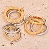 Stacked Ring Stainless Steel Geometric Style Electroplated Finger Ring Hand Jewelry