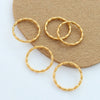 Stacked Ring Titanium Steel 18K Gold Plated Geometric French Retro Jewelry