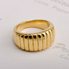 Stacked Ring Titanium Steel Plaid Wave Electroplated