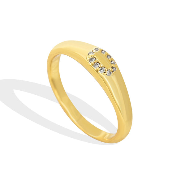 Stacked Small Circle Diamond Geometric Zircon Ring Copper Electroplating Women's