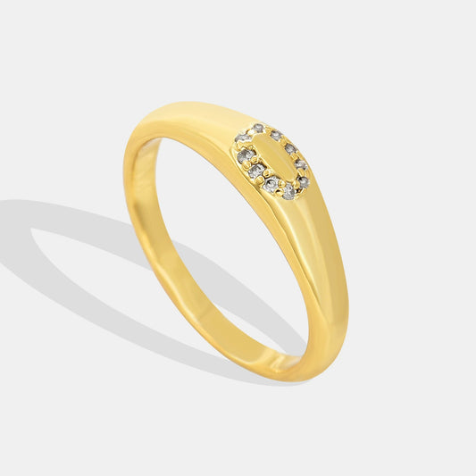 Stacked Small Circle Diamond Geometric Zircon Ring Copper Electroplating Women's