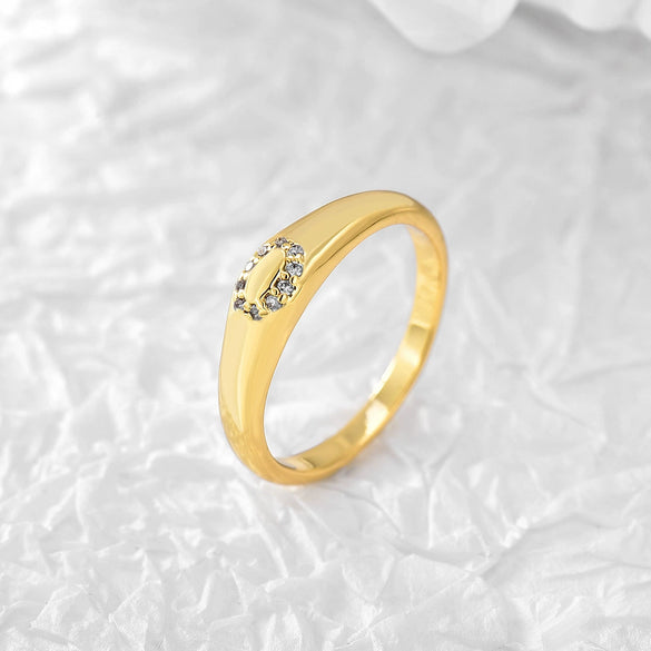 Stacked Small Circle Diamond Geometric Zircon Ring Copper Electroplating Women's