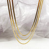 Stacked Snake Bone Chain Necklace Stainless Steel Electroplating Unisex Simple Trendy Hip Hop Style