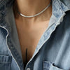 Stacked Snake Bone Clavicle Necklace Titanium Steel Geometric Electroplating