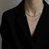 Stacked Snake Bone Clavicle Necklace Titanium Steel Geometric Electroplating