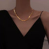 Stacked Snake Bone Clavicle Necklace Titanium Steel Geometric Electroplating