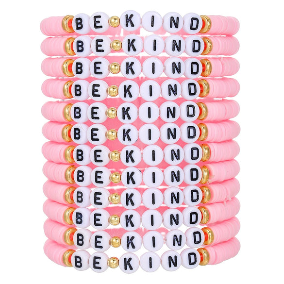 Stacked Soft Clay Letter Beads Handmade Unisex Jewelry Set