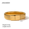 Stacked Stainless Steel And Titanium Steel Embossed Geometric Style Bracelet Accessories With Electroplating