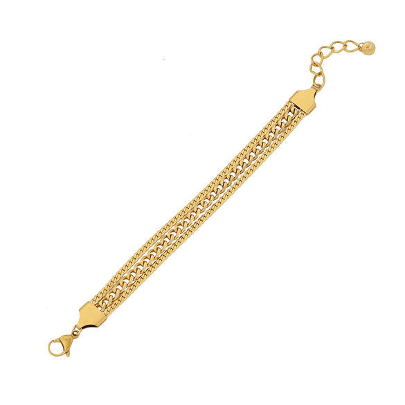 Stacked Stainless Steel Geometric Style Electroplated Women's Bracelet