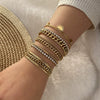 Stacked Stainless Steel Geometric Style Electroplated Women's Bracelet