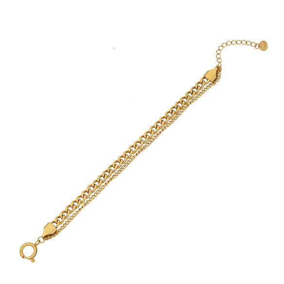 Stacked Stainless Steel Geometric Style Electroplated Women's Bracelet