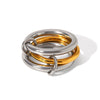 Stacked Stainless Steel Geometric Women's Rings With Electroplating