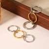 Stacked Stainless Steel Geometric Women's Rings With Electroplating