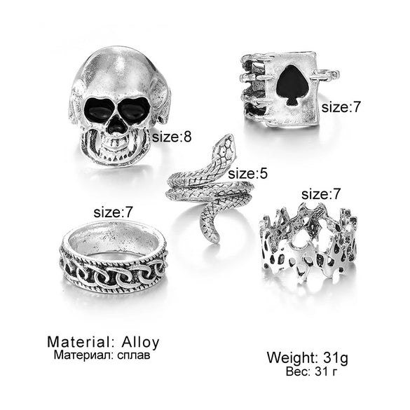Stacked Style Geometric Alloy Ring Suit Electroplated For Unisex