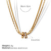 Stacked Style 316L Stainless Steel Gold Plated Women's Fashionable Simple Light Luxury Necklace