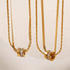 Stacked Style 316L Stainless Steel Gold Plated Women's Fashionable Simple Light Luxury Necklace