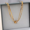 Stacked Style 316L Stainless Steel Gold Plated Women's Fashionable Simple Light Luxury Necklace