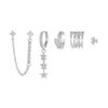 Stacked Tassel Zircon Earrings Copper Inlaid Geometric Style Women's