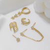 Stacked Tassel Zircon Earrings Copper Inlaid Geometric Style Women's