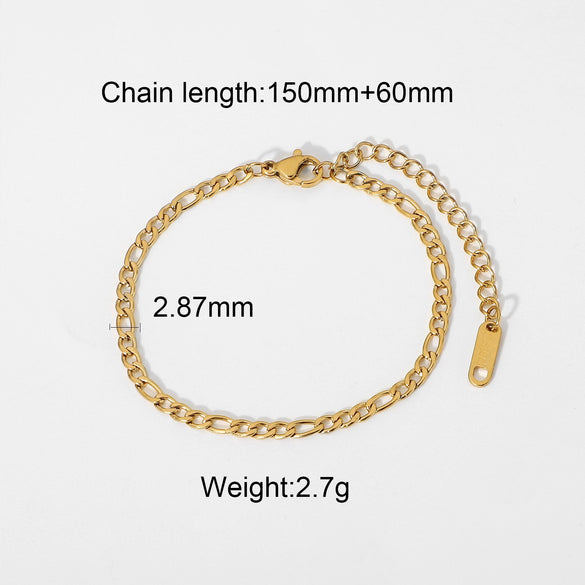 Stacked Wear Niche Design Sense Women's Stainless Steel Geometric Bracelet With Electroplating