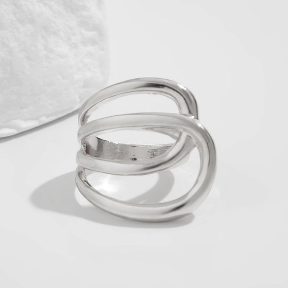 Stacked Wind Irregular Zinc Alloy Electroplated Bracelet