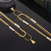 Stacked Wind Jewelry Freshwater Pearl Round Beaded Love Pendant Copper Necklace With Geometric Design And Electroplating