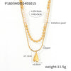 Stacked Wind Jewelry Freshwater Pearl Round Beaded Love Pendant Copper Necklace With Geometric Design And Electroplating