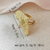 Stacking Ring Stainless Steel Electroplated Real Gold Multilayer Ginkgo Leaf Style For Women