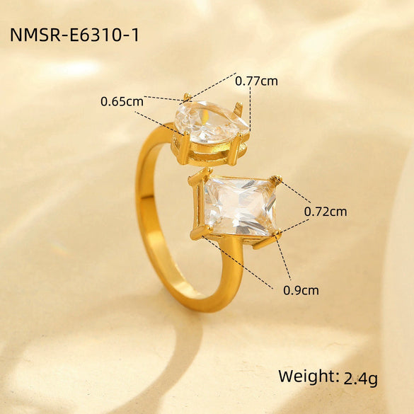 Stacking Rings Stainless Steel Geometric Electroplating Women's Hand Accessories