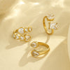 Stacking Rings Stainless Steel Geometric Electroplating Women's Hand Accessories