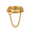 Stacking Rings Titanium Steel Geometric Electroplated Hand Jewelry For Women