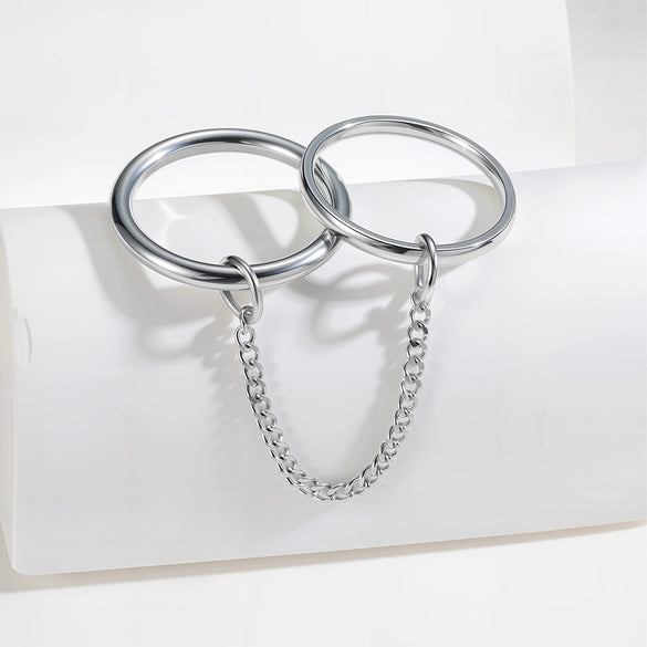 Stacking Rings Titanium Steel Geometric Electroplated Hand Jewelry For Women
