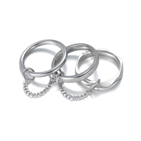 Stacking Rings Titanium Steel Geometric Electroplated Hand Jewelry