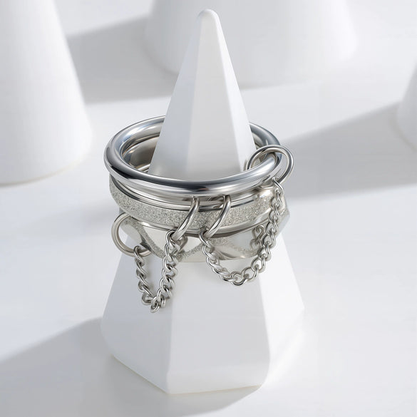 Stacking Rings Titanium Steel Geometric Electroplated Hand Jewelry