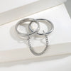 Stacking Rings Titanium Steel Women's Multiring Combination Geometric Style Electroplated Hand Jewelry