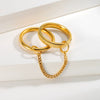 Stacking Rings Titanium Steel Women's Multiring Combination Geometric Style Electroplated Hand Jewelry