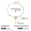 Stacking Style Stainless Steel Flower Yshaped Clavicle Chain Necklace With Electroplating And Zircon