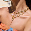 Stacking Style Stainless Steel Flower Yshaped Clavicle Chain Necklace With Electroplating And Zircon