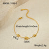 Stacking Versatile Flower Stainless Steel 18K Gold Plated Geometric Style Women's Bracelet Jewelry